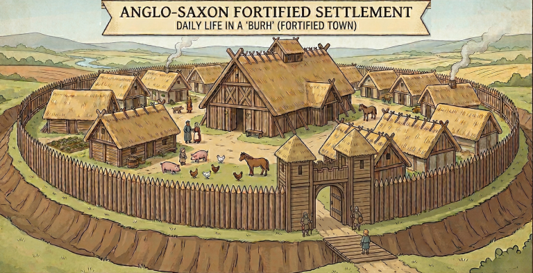 anglo saxon settlement illustration